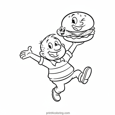 Wimpy's Hilarious Giggle Burger Adventure - free printable coloring page