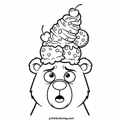 The Wobbly Sundae Challenge - free printable coloring page