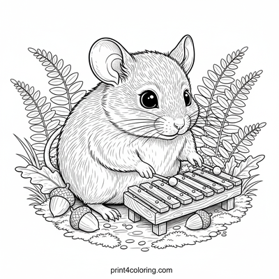 Melody in the Meadow: Woodland Mouse's Xylophone Song - free printable coloring page