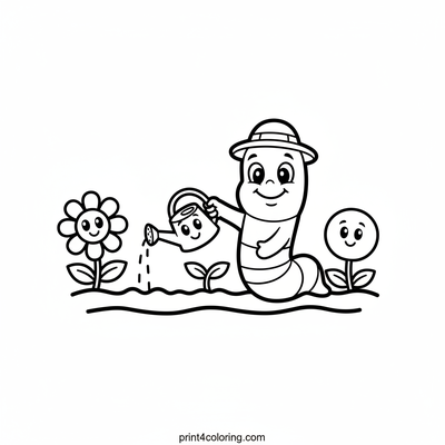 Wormy's Gentle Garden Sprout - free printable coloring page