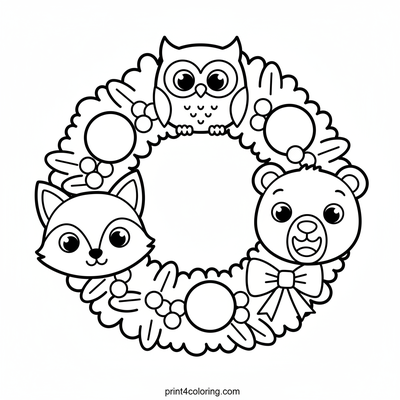 Christmas Wreaths coloring pages preview