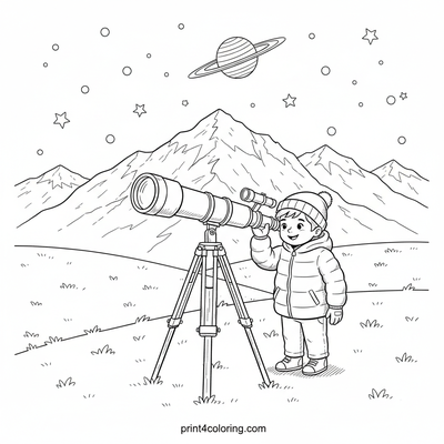 Stargazer's Grand Discovery - free printable coloring page