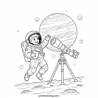 Jupiter's Grand Observer - free printable coloring page