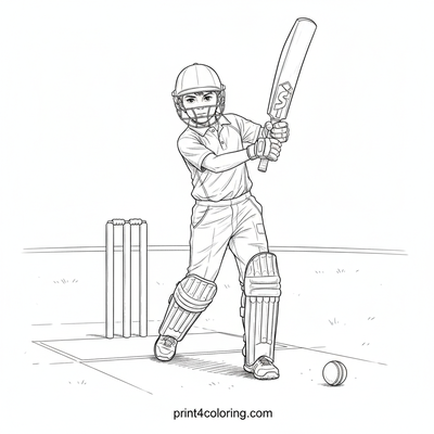 Future Cricket Star's Perfect Swing - free printable coloring page