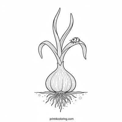 The Secret Life of a Young Garlic Plant - free printable coloring page