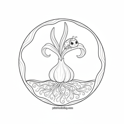 The Little Garlic's Secret Garden Home - free printable coloring page