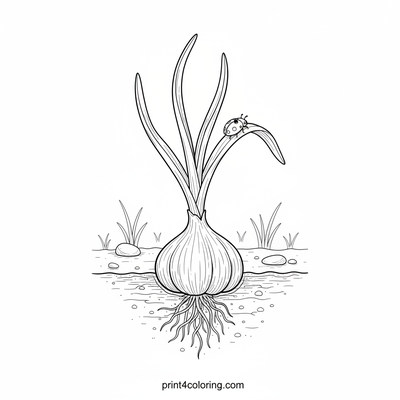 The Hidden World of the Young Garlic Plant - free printable coloring page