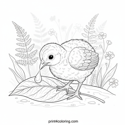 Peachick's Dewdrop Discovery - free printable coloring page