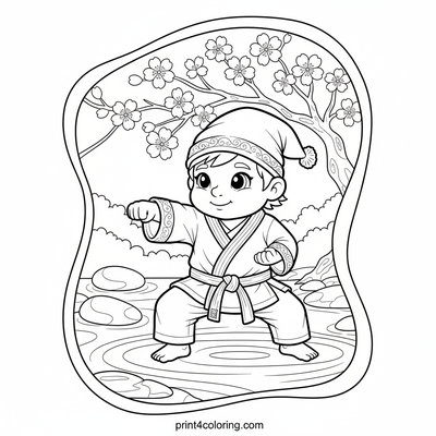 Zen Garden Master: Serene Kata Challenge - free printable coloring page