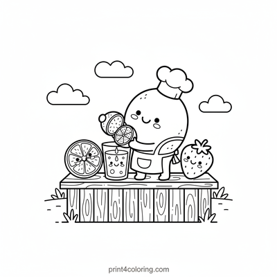 Zesty Limeade Fun with Fruit Friends! - free printable coloring page