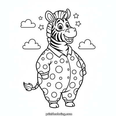 Zippy the Zebra's Wobbly Squiggle Surprise - free printable coloring page