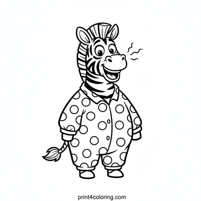 Zippy the Zebra's Wobbly Squiggle Stripes - free printable coloring page