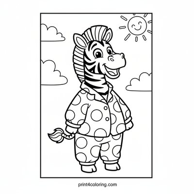 Zippy the Zebra's Wobbly Squiggle Stripes - free printable coloring page