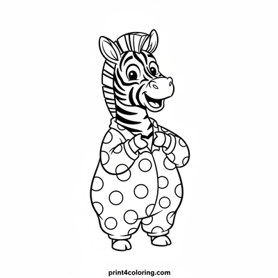 Zippy the Zebra's Wobbly Squiggle Surprise - free printable coloring page