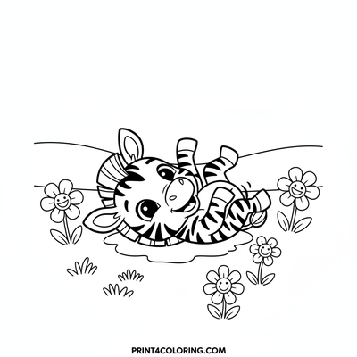 Zola the Playful Zebra Foal - free printable coloring page