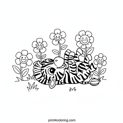 Zola's Playful Roll in the Flower Field