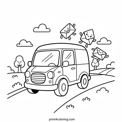 Speedy Mail Delivery Fun! - free printable coloring page