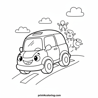 Happy Mail Van's Speedy Delivery - free printable coloring page