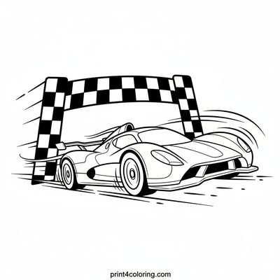 Champion's Dash: Race Car Finish Line - free printable coloring page