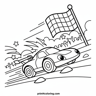 Finish Line Thrill Race Car - free printable coloring page