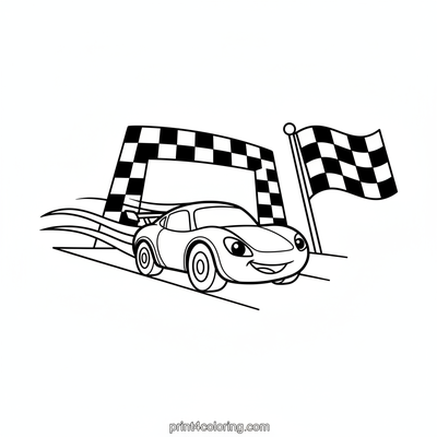 Champion Race Car Dash - free printable coloring page