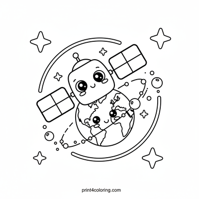 Sparkling Satellite Zoom! - free printable coloring page