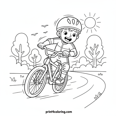 Zooming Through the Park Adventure - free printable coloring page