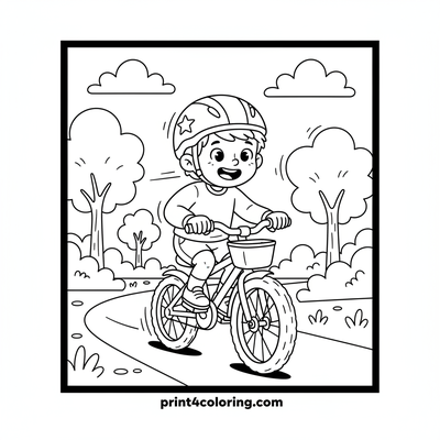 Park Path Pedal Power! - free printable coloring page