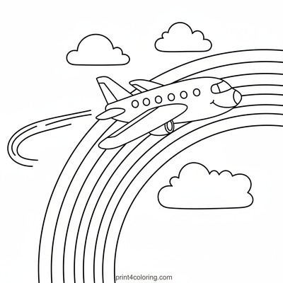 Rainbow Arch Adventure Flight - free printable coloring page
