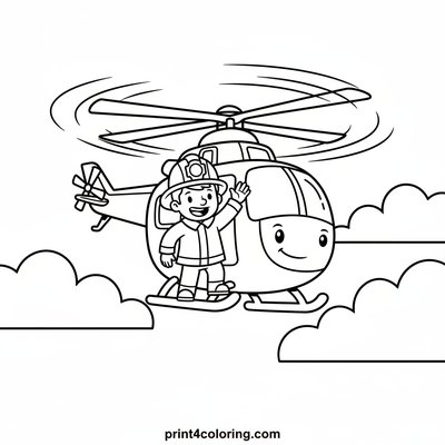 Zooming Rescue Chopper - free printable coloring page