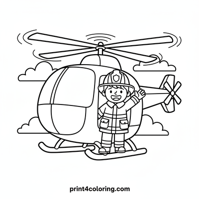 Zooming to the Rescue Helicopter - free printable coloring page