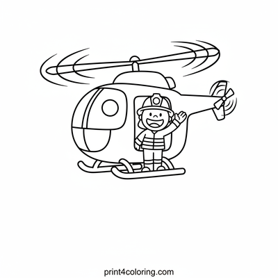 Heroic Helicopter Rescue - free printable coloring page