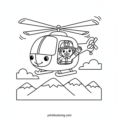 Heroic Helicopter Rescue - free printable coloring page