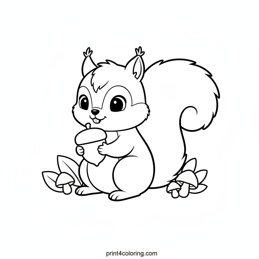 Sweet Baby Squirrel's Acorn Treasure