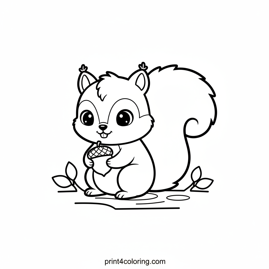 Baby Squirrel's Sweet Acorn Find