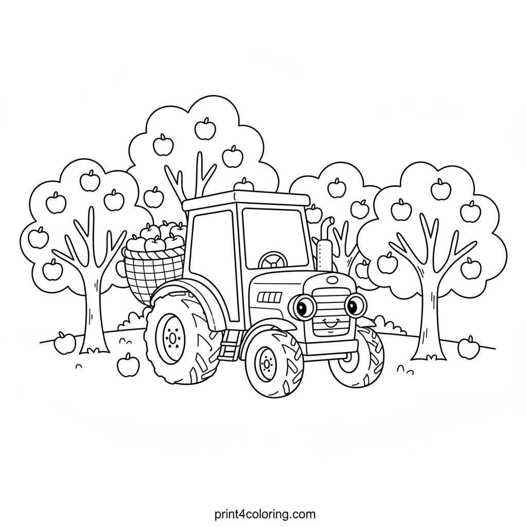 The Busy Apple Harvest Tractor