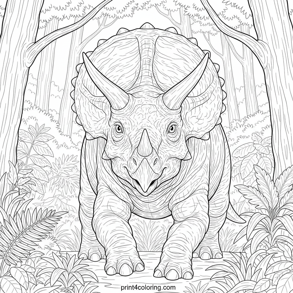 Majestic Triceratops Forest Stroll