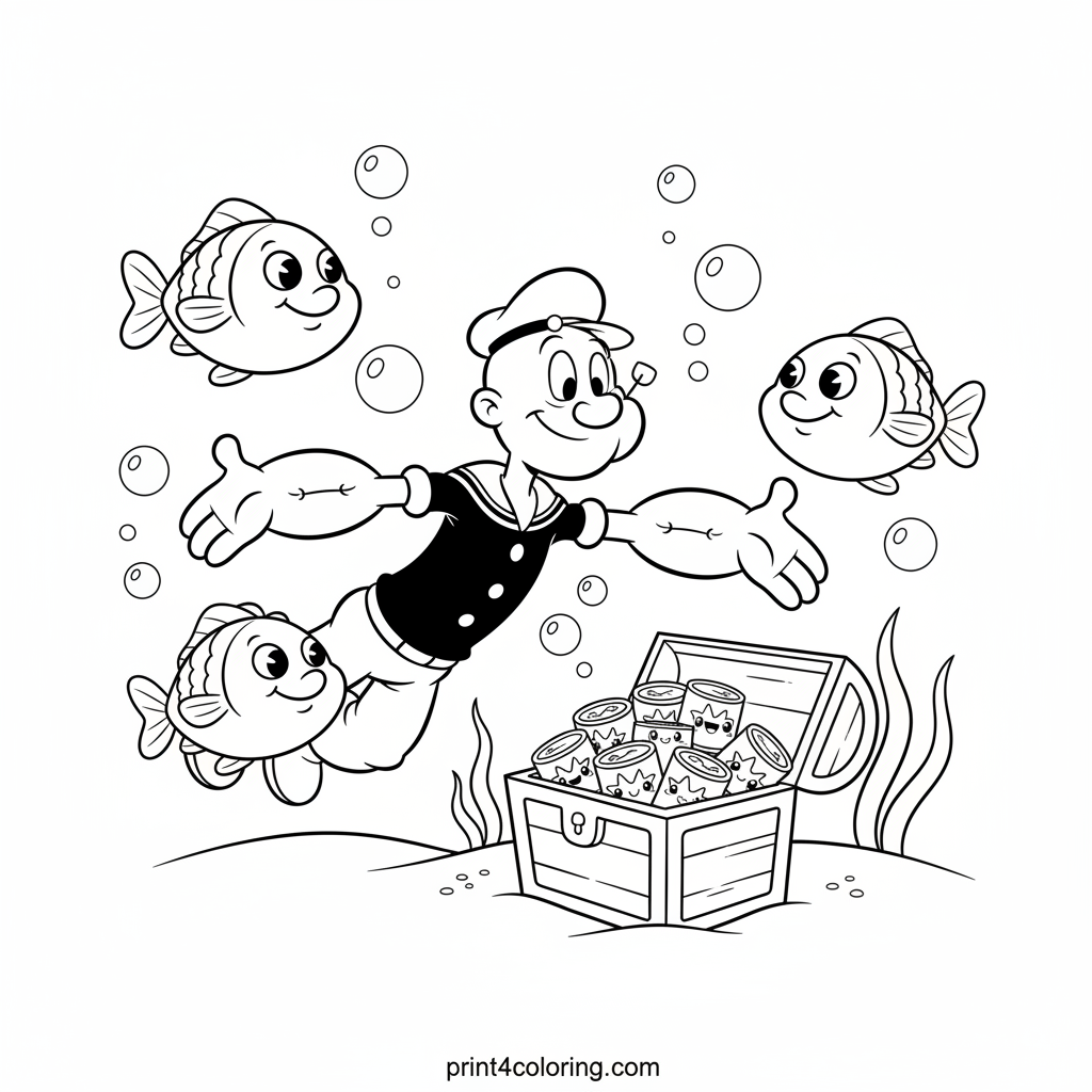 Popeye's Underwater Spinach Treasure Hunt!