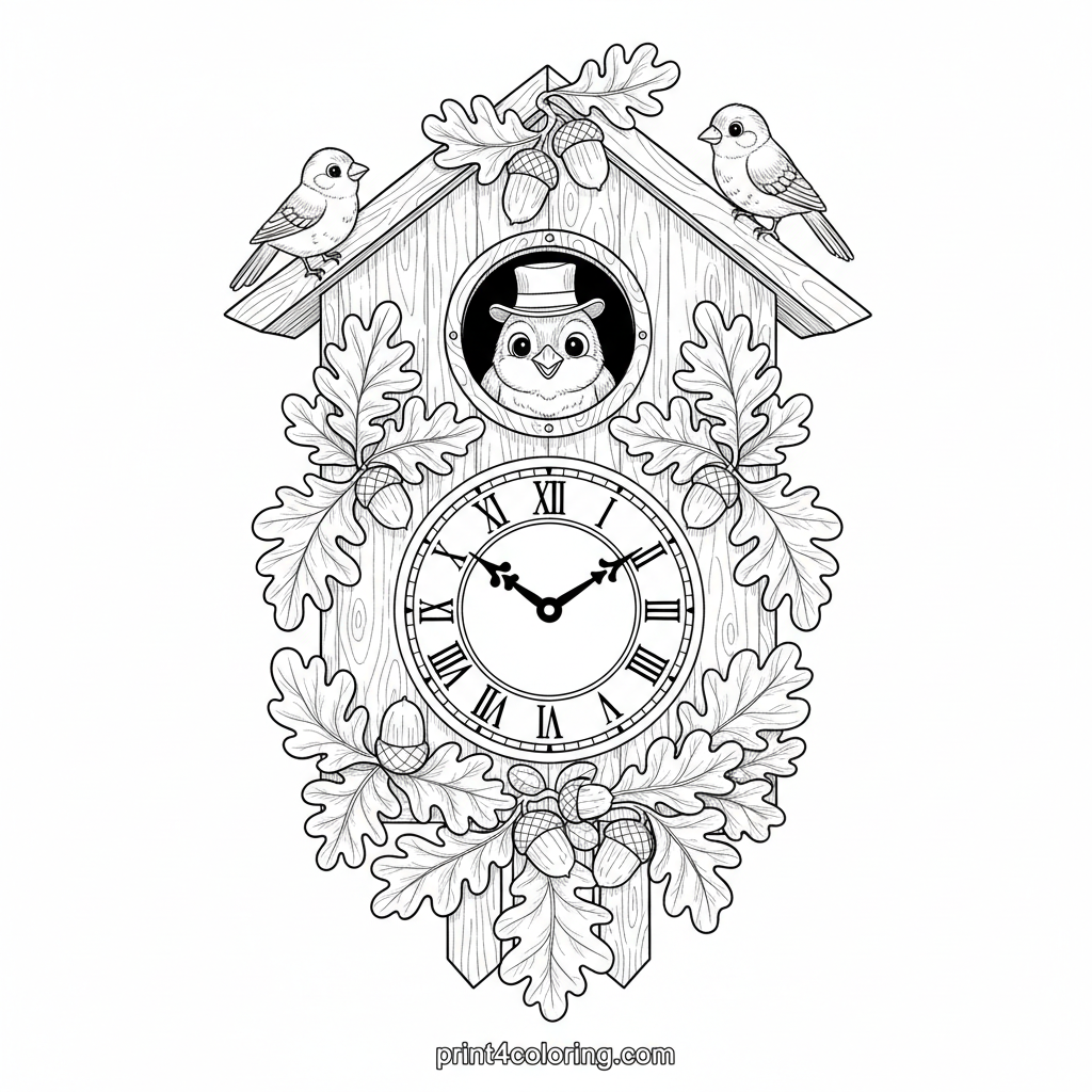 Whimsical Cuckoo Clock's Top Hat Surprise