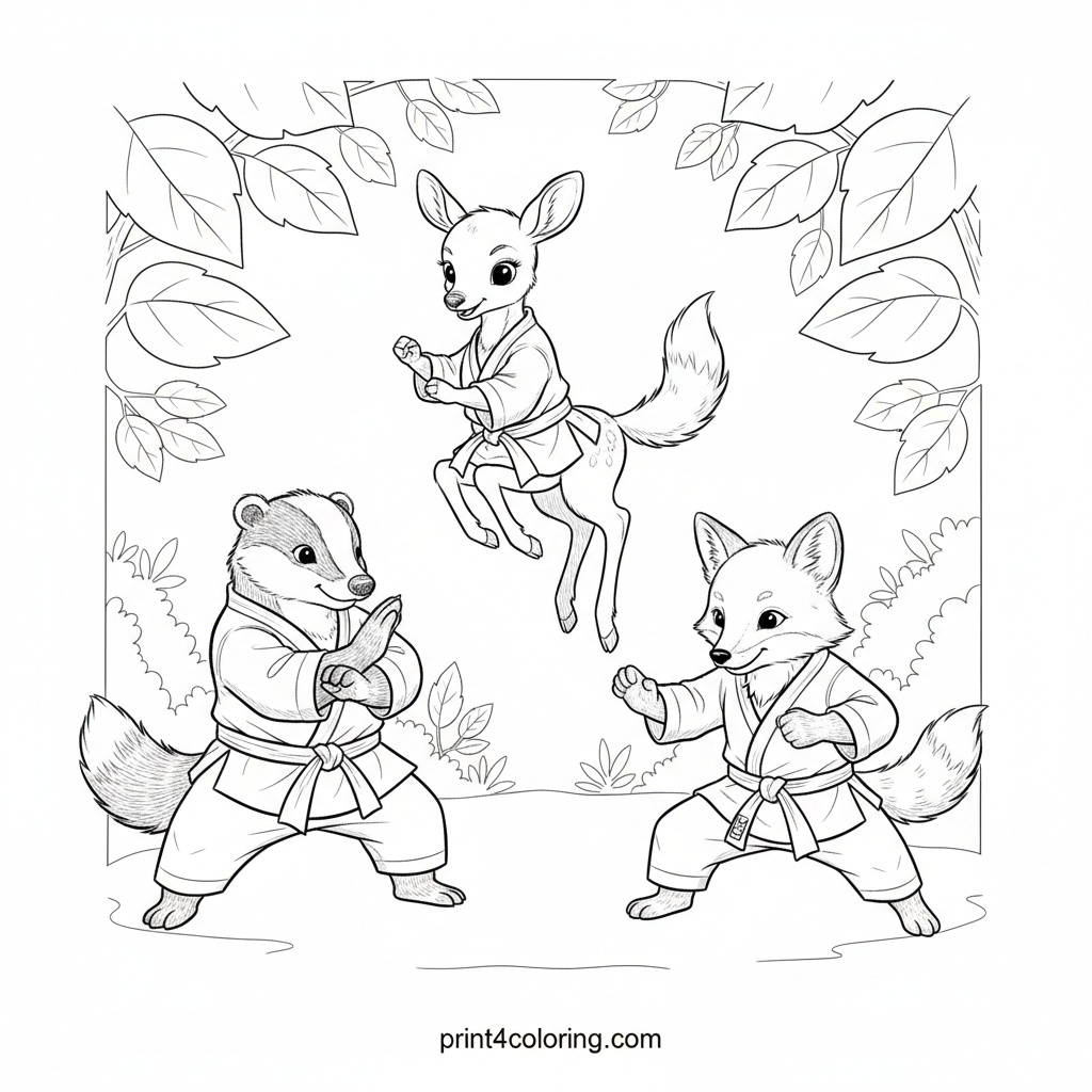 Woodland Dojo Harmony: Forest Friends in Focus