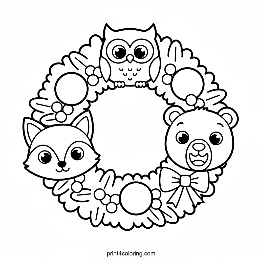 Friendly Critters Christmas Wreath